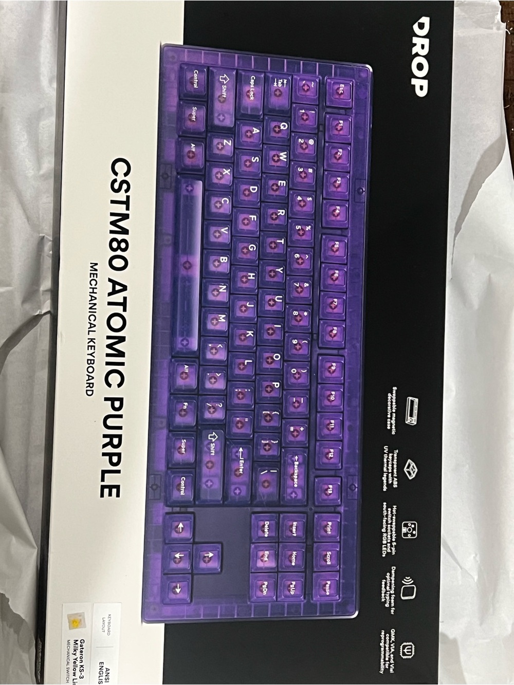 DROP CSTM80 Atomic Purple Mechanical Keyboard - Purple